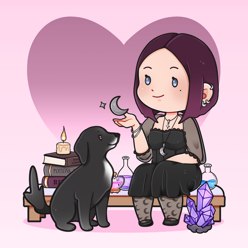 Un des nombreux chibis YCH réalisés pour financer les soins de Potiron — Pour Sky C.